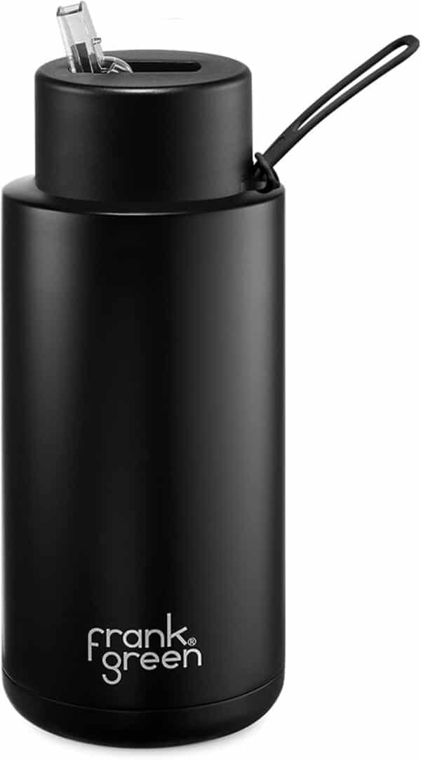 Frank Green Midnight 34oz/1L Ceramic Bottle Straw