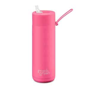 Frank Green Pink 20oz/595ml Ceramic Bottle Straw