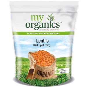 My Organics Retail Doy Pack Lentils Red Split 500g